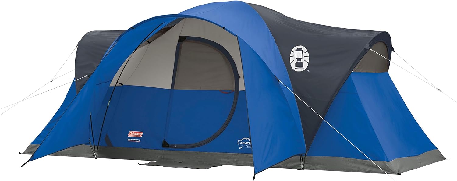 Coleman Montana Camping Tent, 6/8 Person Family Tent with Included Rainfly, Carry Bag, and Spacious Interior, Fits Multiple Queen Airbeds and Sets Up in 15 Minutes